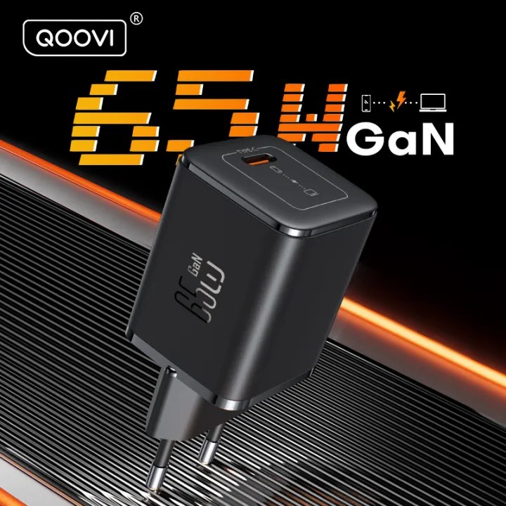 QOOVI | QOOVI GaN 65W Charger USB Type C Fast Charging Quick Charge 4.0 Adapter USB-C PPS Charger For iPhone Macbook Samsung Xiaomi ipad