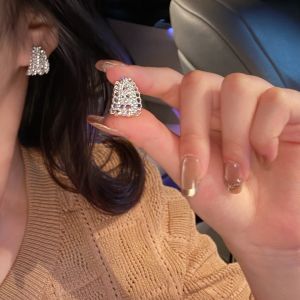 Hoa Tai Ngọc Trai Thanh Lịch Kiểu Pháp Cho Nữ Viền Ren Khoan Zircon Nhẹ Nhàng Sang Trọng Thanh Lịch Tinh Tế Kẹp Tai