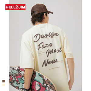 Hello Jim Korean T shirt For Men 2023 new Style Summer Cotton Tshirt Men Oversize T shirt Couple shirt  KS1717 Clearance
