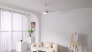 42-inch ceiling fan inverter fan simple modern ceiling fan light ABS white fan commercial villa restaurant living room fan light quiet & reversible motor 6-speed remote control with reversible/timer function