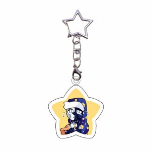 Bandai | for Popular Game FNAF Security Breach Peripheral Moon Sun Series Acrylic Keychain Q Version Backpack Pendant Cute Festival Gift