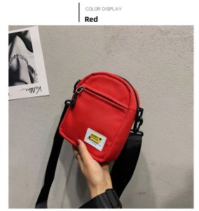 Crosstraining Canvas Phone Bag Womens Compact Change Purse Lightweight Summer Vertical Zipper Pocket Youth Style Korean