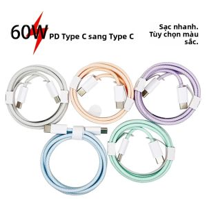 Cáp Sạc Nhanh 100W PD Type C To C Dây Sạc USB Cho MacBook Samsung Xiaomi - Dây Bện PVC Nhiều Màu Dài 1M