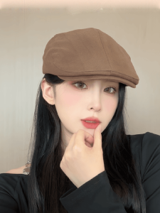 British Style Retro Newsboy Cap Men and Women Pure Color All-Matching Japanese Style Simple Advance Hats Vintage Style Peaked Cap Women Fashion Cap