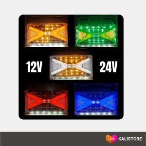 1 pcs Lampu LED Bak Samping 12&24Volt Universal Truk Fuso Tronton Bis Running - Model Reflektor V