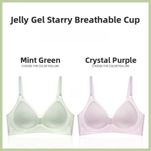 MiiOW | Cool Sensation Ice Silk Ultra-Thin Breathable Wireless Bra Womens Invisible Anti-Sagging Underwear V-Neck 3/4 Cup Nylon Summer