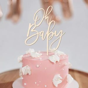 YOMDID 1pc Oh Youngster Cake Topper Wooden Cake Topper for Birthday Gender Reveal Baby Shower Party Cake Decorations Supplies