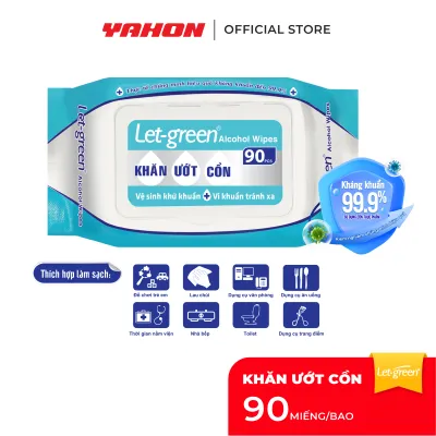 Khăn Ướt Cồn LET-GREEN 90 Miếng | Sạch Khuẩn Tức Thì
