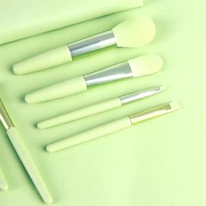 Kuas Make Up 8 in 1 Free Pouch Make Up Brush 8Pcs Mini Travel Cosmetic Make Up Brush Set