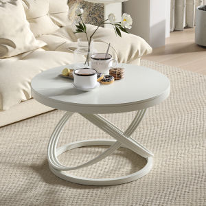 Nordic Cream Style Rock Board Coffee Table Living Room Home Small Model Internet Celebrity Luxury Circular Creative Balcony Small Table