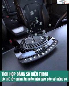 (122) Máy Khuếch Tán Tinh Dầu Nước Hoa Ô Tô Cao Cấp Tích Hợp Bảng Số Điện Thoại Năng Lượng Mặt Trời