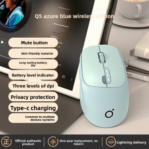 EWEADN | Ergonomic Cute Quiet Wireless Bluetooth Mouse