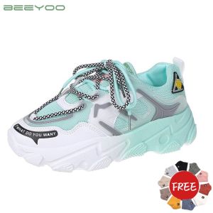 Beeyoo Sepatu Wanita Fashion Sepatu Sneakers Tali Model Korea Olahraga WD106