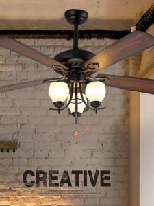MINGRU | American Retro Rustic Style Ceiling Fan Light 52 Inch