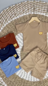 Setelan Teddy Bear 0-4 tahun Set Baju dan Celana Anak Perempuan dan Laki-Laki Gubaby