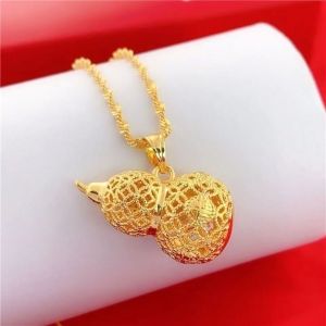 Hộp Đựng Gahou Màu Vàng Treo Tròn Rỗng Thiết Kế Mới Treo Cổ Vòng Cổ Ngày Lễ Tình Nhân Rỗng Cổ Điển Quà Tặng Cho Cặp Đôi