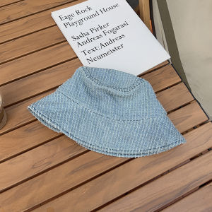 หมวกชาวประมงผ้าเดนิมสไตล์ญี่ปุ่นสำหรับผู้หญิงในฤดูร้อน ทรงบาง ปกปิดใบหน้า ทำให้ใบหน้าดูเล็กขึ้น หมวกทรงกลมแบบลำลอง ฤดูใบไม้ร่วง