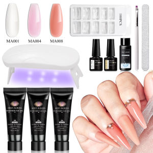 10pcs 20ml Extension Nail Gel Polish Set Acrylic Crystal Building Full Polygel For Nails Kit UV Varnish Nail Art Manicure Kit