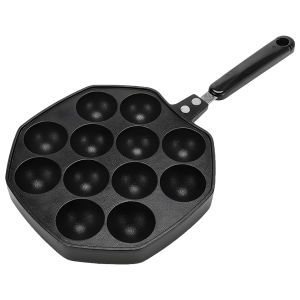 [Ueb Wholesale Mall]Nonstick Grilling Pan Cooking Plate 12 Compartment Holes Octopuses Meat Balls Mold Octopus Ball Maker for Baking Cooking