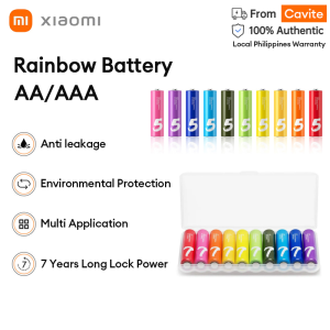 Xiaomi AA & AAA Rainbow Alkaline Battery (10 Count) Batteries Set Low Self-discharge Number 5/7 Battery