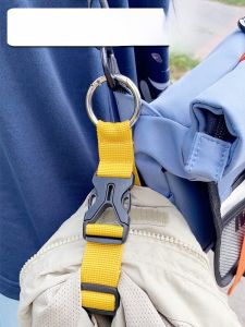 Portable External Metal Hook Strap Travel Luggage Bag Secure Fixed Strap Backpack External Metal Hang Buckle Strap
