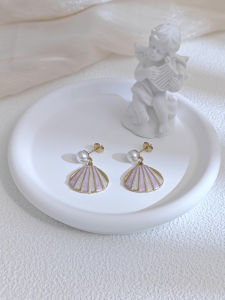 Colorful Enamel Beach Conch Starfish Shell Star Earring for Women Stainless Steel Jewellery Gift Geometric Flower Stud Earrings