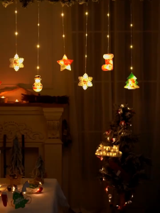 【SG】4M Christmas Curtain Light Painted Lights with 8 Modes for In/Outdoor Party Garden Christmas Home Decoration