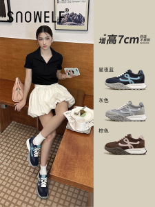 Blue Fleece Lined Thick Bottom De Xin Womens Shoes 2025 New Style Autumn Winter High Insole Casual Sports Shoes Comfortable