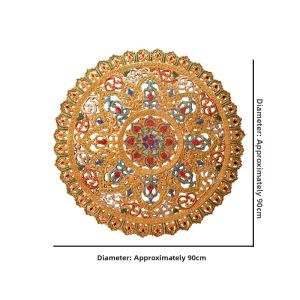TAIMUJIA | Circular Wooden Carving Wall Hanging Southeast Asian Style