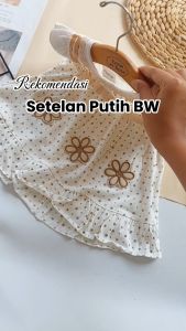 Dress Bayi 3-9 Bulan Free Celana / Baju Anak Bayi Perempuan Putih BW