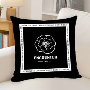 Nordic INS Black White Plaid Small Fragrance Style Cushion Lightweight Luxury Simple Geometry Sofa Living Room Pillowcase