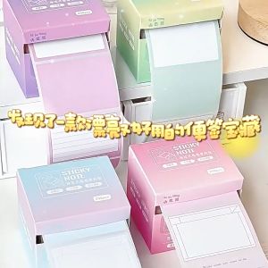 256PCS Pull Type Sticky Notes Tearable Bookmark Memo Pad Index Labels School Office Supplies