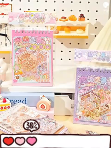 10pcs DIY Big 3D Stiker 35pages Decoration Landscaping Book 10 Scene Collection 3D stiker Simulation scene