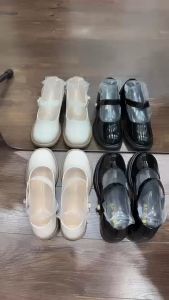 (Đặt lùi 1 size) Giày búp bê nữ đế đốc 5cm da bóng quai cài ngang đính ngọc sang chảnh