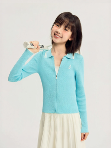 JOLLY BEAN | Tennis Style Knitted Zipper Cardigan