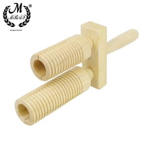 M MBAT Guiro Wooden Environmental Double-Tone Tube Maracas Percussion Musical Instrument Children Gift With Stick Toddlers Toys