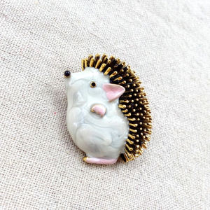 Adorable Fat Hedgehog Sweater Button Pin Womens Unique Personality Design Fashionable Trendy Alloy Brooch Pin Accessory