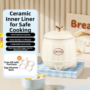 Multifunctional Electric Heating Cup Office Convenient Portable Small Size Soup Porridge Cooking Cup Milk Heating Cup