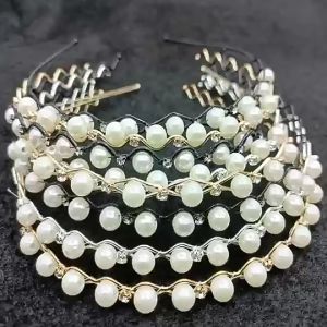 SIGVARD - Bando Wanita Korea Aksesoris Rambut Bondu Anak Perempuan Motif Bandul Mutiara BND10