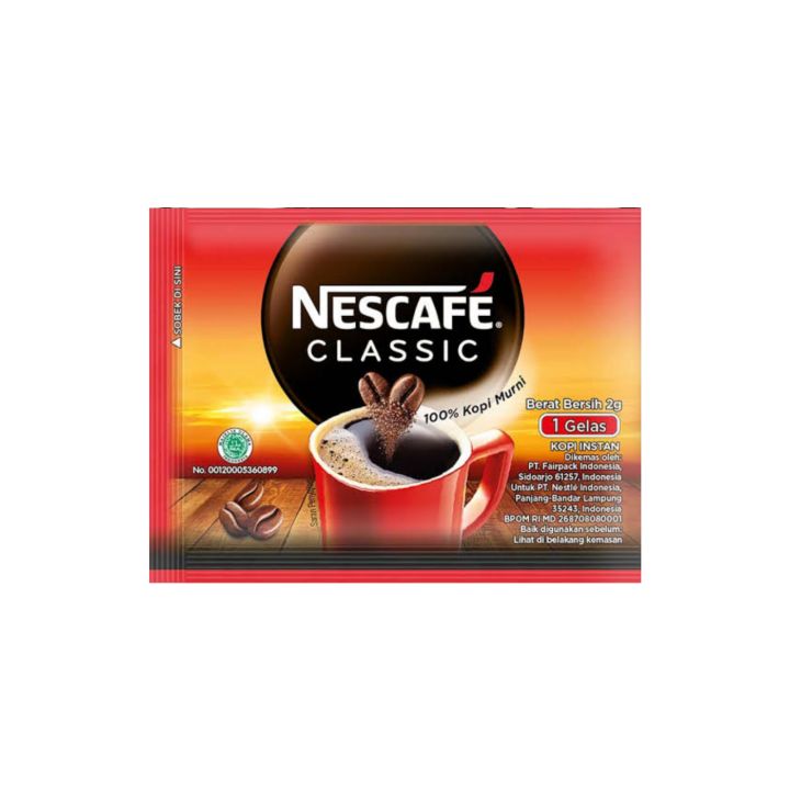 NESCAFE Classic Black Coffee Powder Kopi Klasik Hitam Bubuk Instant 2g x 10 Sachet