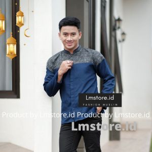 Baju Koko Dewasa Terbaru 2023 Kurta Lengan Panjang Atasan Muslim Pria Kekinian Katun Adem