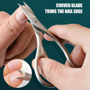 1pc Stainless Steel Nail Scissors for s & Adults Curved Concave Blades for Trimming Durable Pedicure & Manicure Scissors