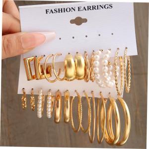 Earrings Women Metal Ear Ring Vintage Earrings Hepburn Style Earrings Suit 6-Piece Earring