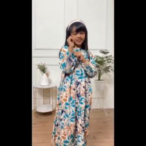 Gamis Anak Perempuan Rayon Armor Bunga Cantik Usia 3-8 Tahun