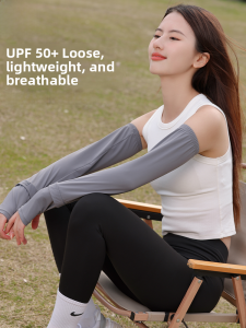 Miiow | Womens Ice Silk Sleeve Summer 2025 New Style UV Protection Cycling Running High End Ice Silk Sunscreen Sleeve Cover