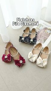 [Brandedbaby] 2T-10T Sepatu Pesta Anak Perempuan Pita Flat Diamond Fashion Korea Formal Casual