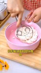 Stainless Steel Double Ring Flour Stirrer Miller Manual Whisk