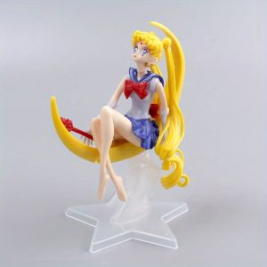 Bandai | 15cm Anime Sailor Moon Figure Tsukino Usagi Figurine Statue Model PVC Collection Desktop Action Figure Toy Kid Gifts