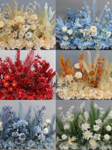 New Arrival High-Grade Wedding Simulation Flower Rows of Feather Floor Flowers Road Lead Flower Stage T Stage Floral Layout Decoration Mori Style