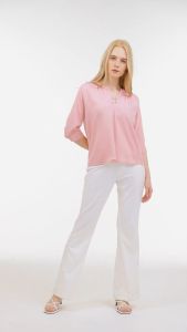 Krizia V-Neck Detachable Brooch Pin Blouse Top
